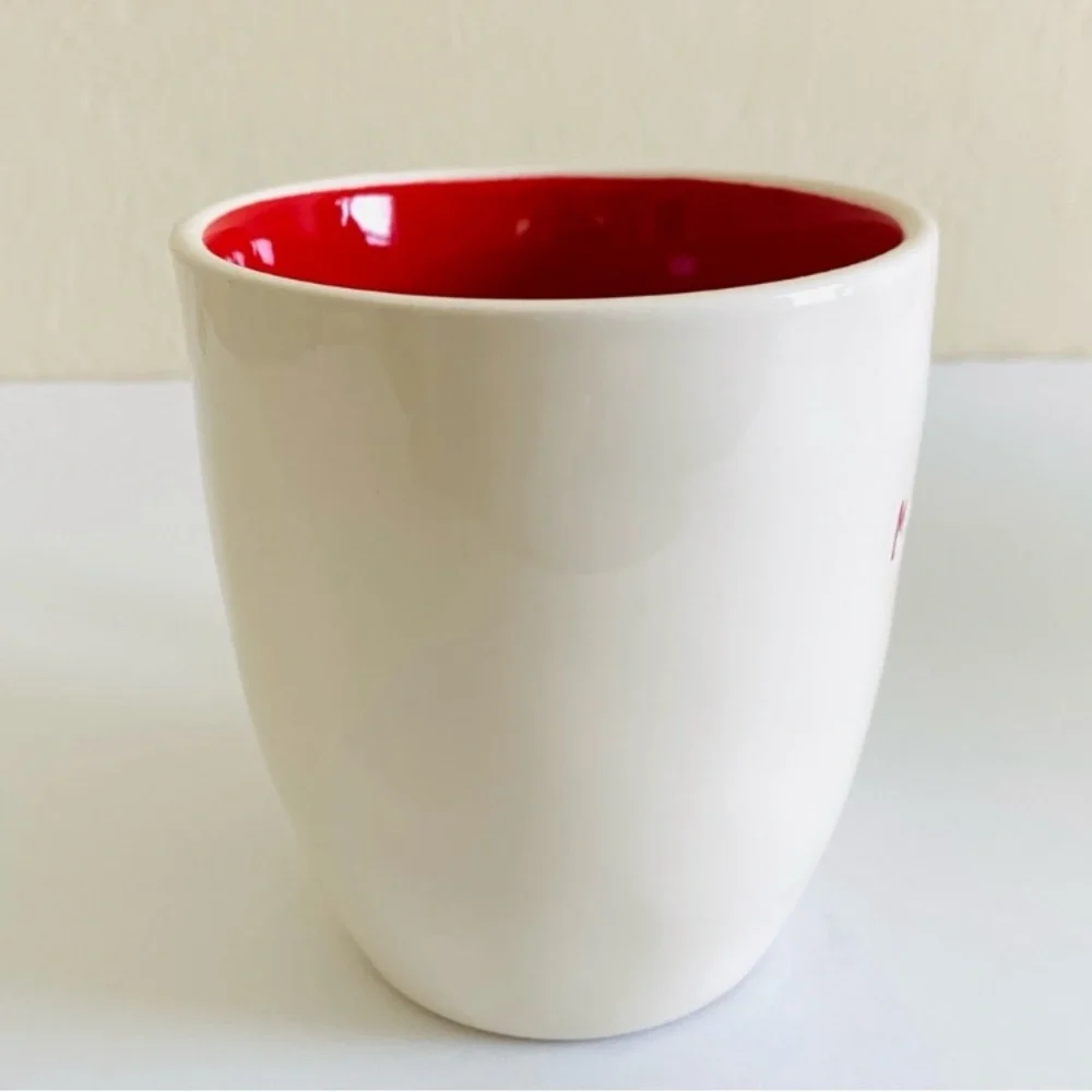 Rae Dunn MRS CLAUS Christmas Red Interior Magenta Mug Cup Novelty